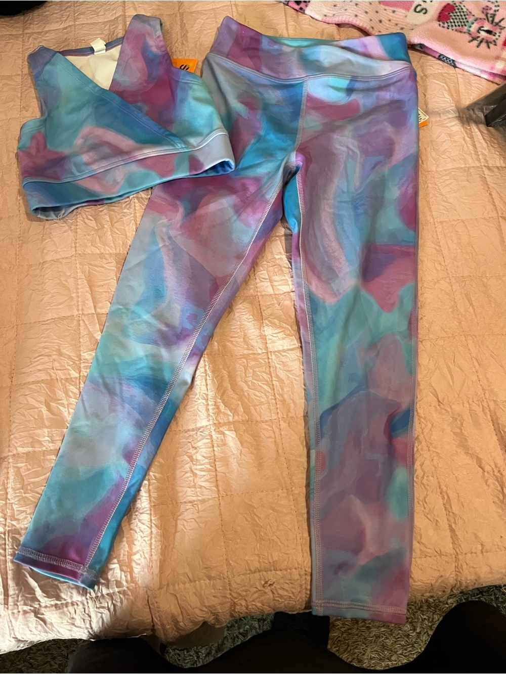 Zella Girls' Blue & Purple Tie-Dye Leggings Set